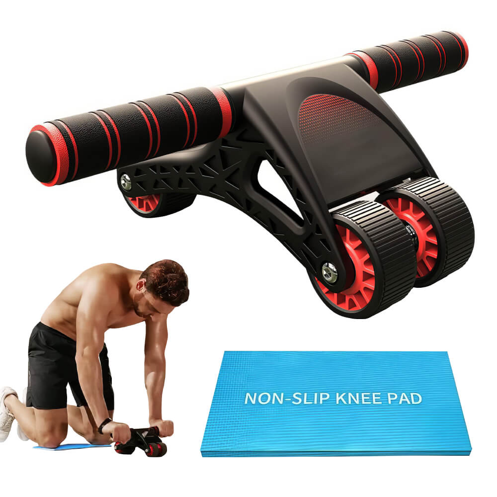 Ab Roller with Dual Wheels for Core Training with Knee Pad