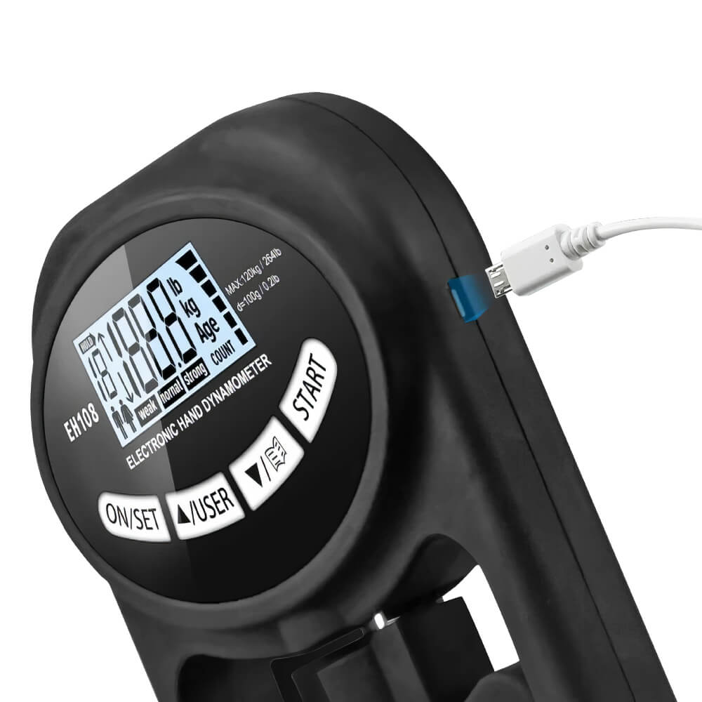Hand Exercisers Digital Grip Strength Tester 265Lbs USB LCD